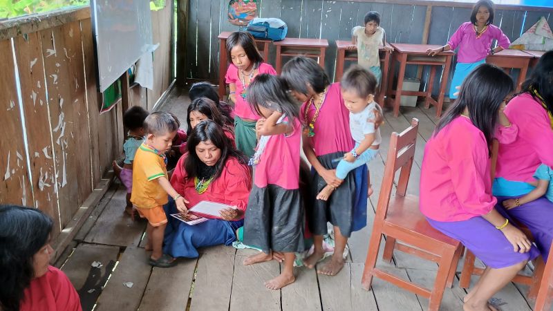 Salud de las madres y los niños de las comunidades indígenas Urarina en el río Chambira, Perú.